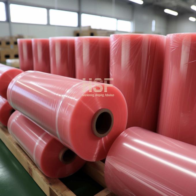 50μm Red LDPE Film sample showing color and texture