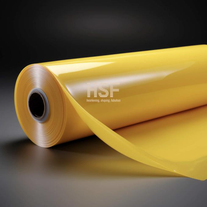 Close-up view of 80μm Yellow Cast Polypropylene Film texture and surface