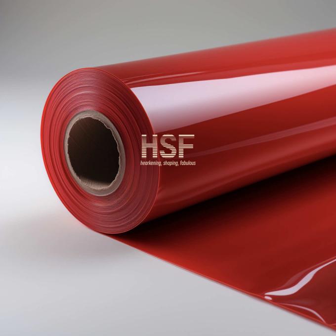 80Î¼m opaque red silicone release film sample showing red color and texture